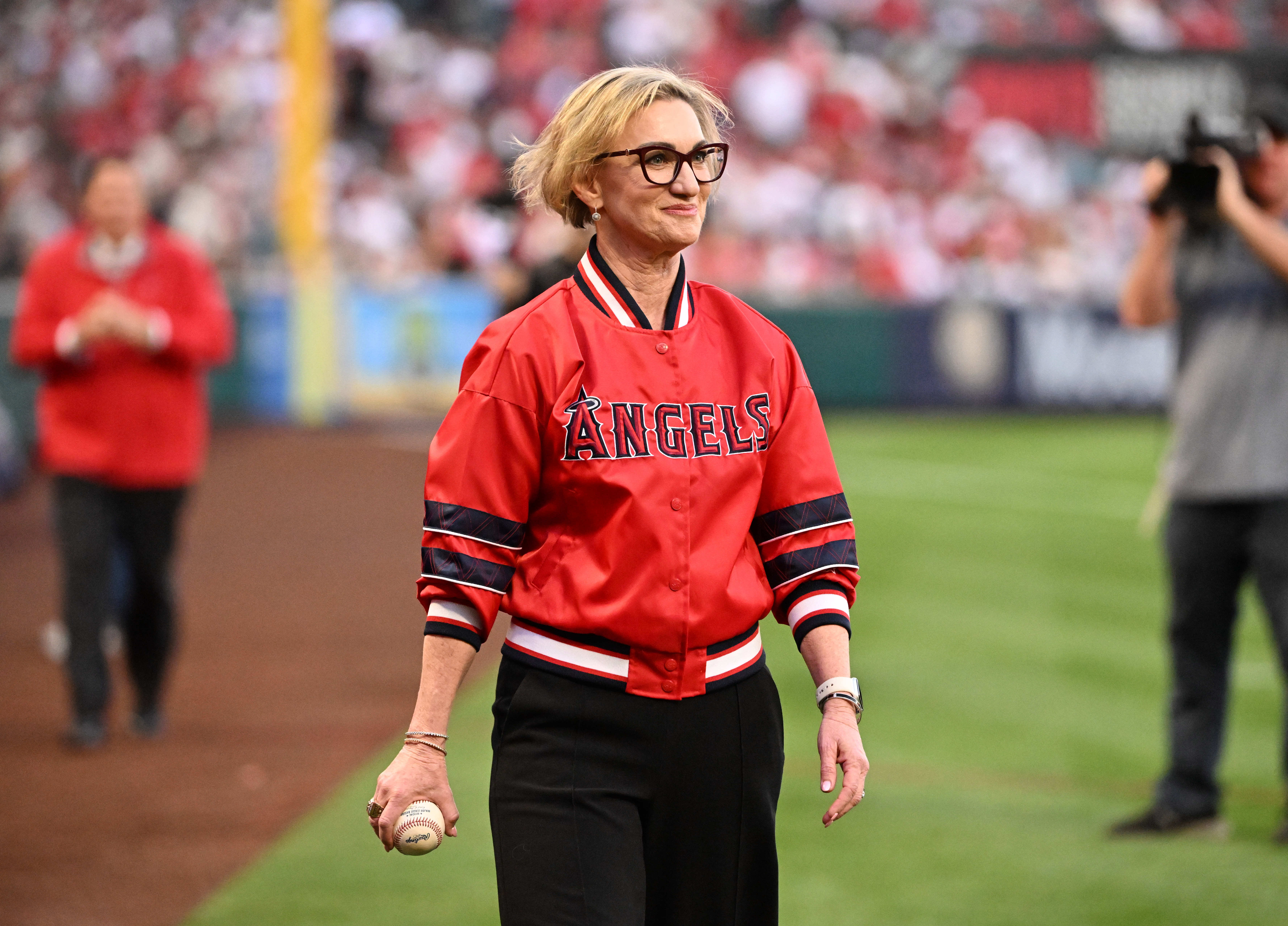 Angels Senior Vice President, Finance & Administration Molly Jolly during...