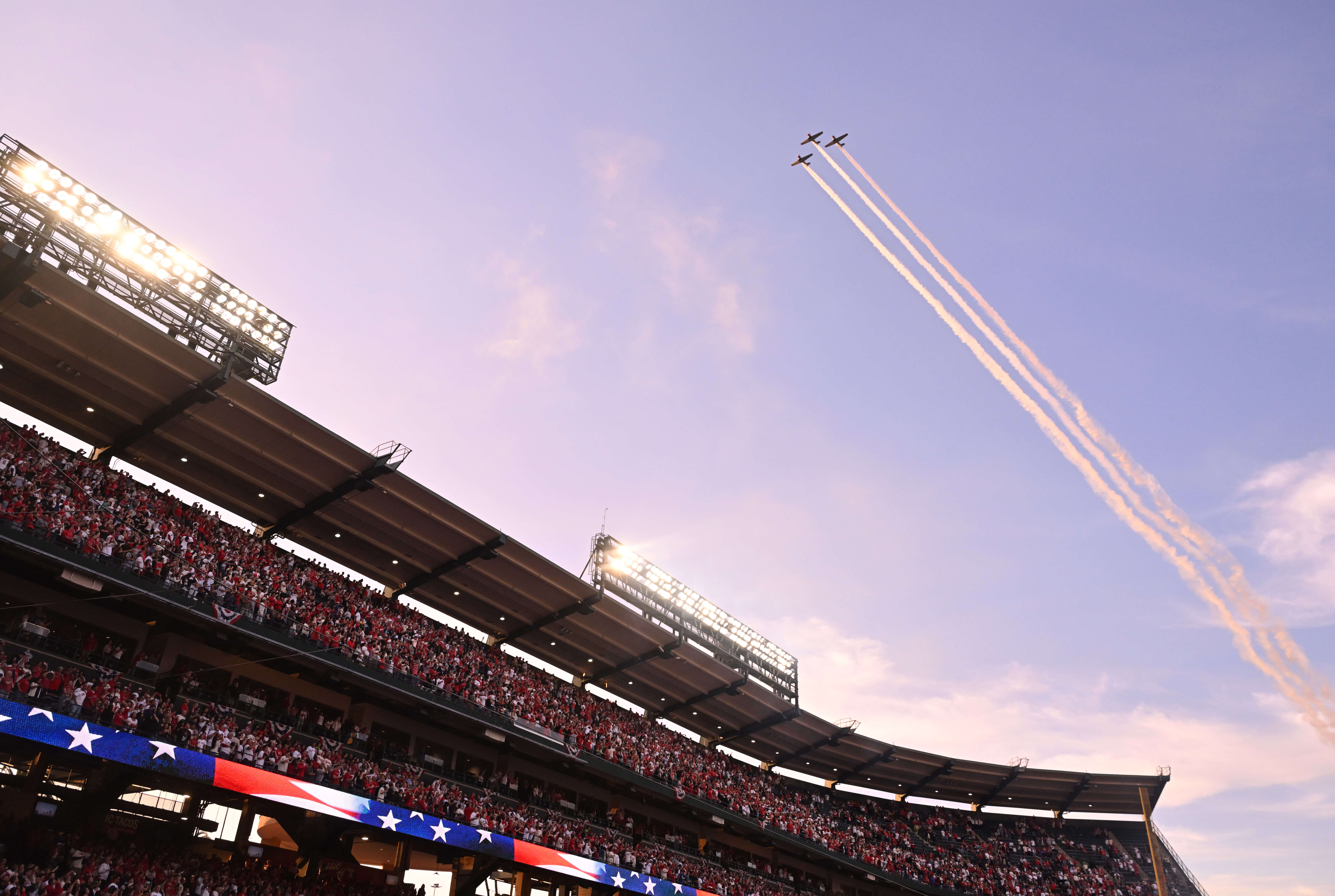 A fly-over during pre-game festivities prior to a home opening...