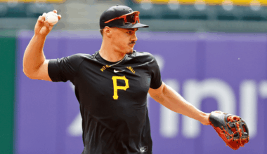 Konnor Griffin #6 of the Pittsburgh Pirates in action during infield practice before the game against the Baltimore Orioles at PNC Park on April 3, 2026 in Pittsburgh, Pennsylvania. (Photo by Justin K. Aller/Getty Images)