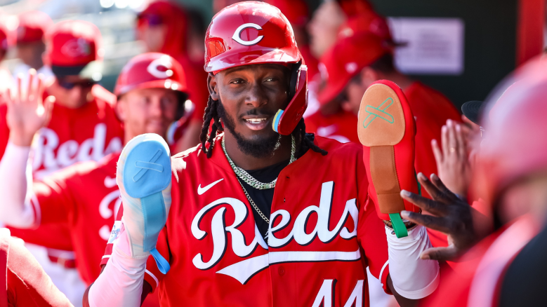 Elly De La Cruz celebrates after a big play for the Cincinnati Reds as he continues his rise as one of MLB’s most exciting young stars.