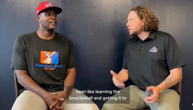 Vincent Towns conducts an interview after being drafted first overall in the Atlantic League Draft.