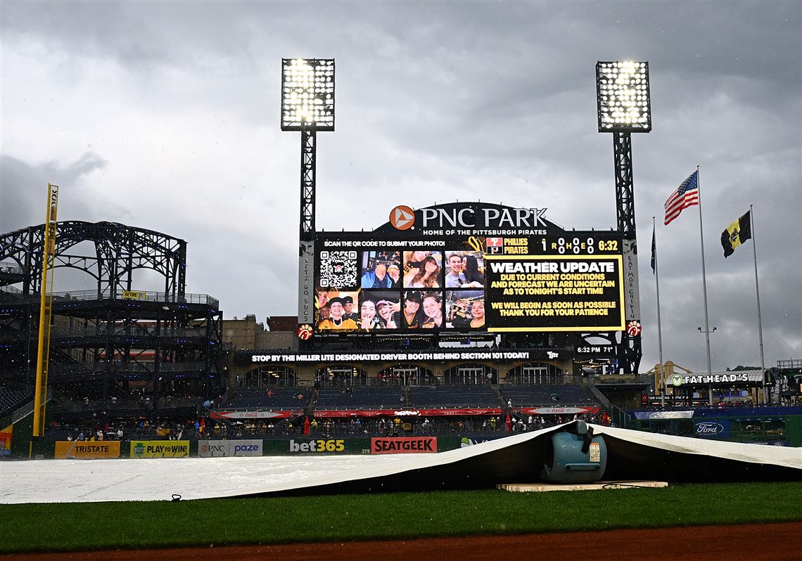 With storms looming, the Pirates moved Saturday's home game up to 3:30 p.m.