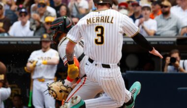 Merrill's hustle, the real Pivetta, some luck and lots of hits help Padres avoid sweep by Giants