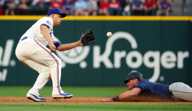 Seattle Mariners Luke Raley caught stealing Texas Rangers 2026...