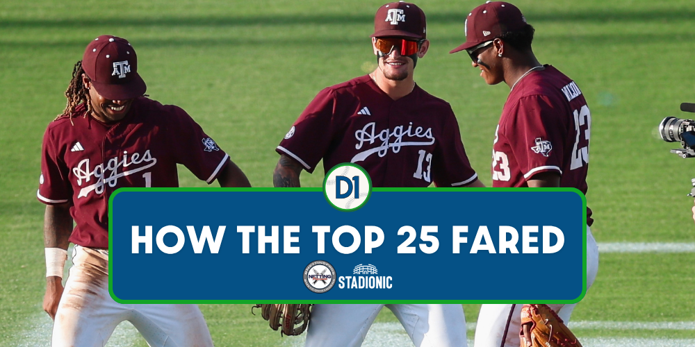 How the D1Baseball Top 25 Fared: Week Nine • D1Baseball