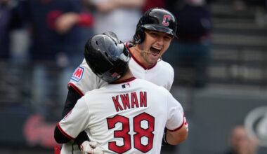 Cleveland Guardians’ Chase DeLauter continues hot start with three hits, two-run homer in home opener