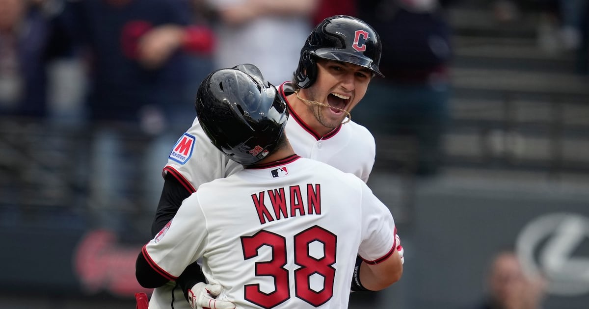 Cleveland Guardians’ Chase DeLauter continues hot start with three hits, two-run homer in home opener