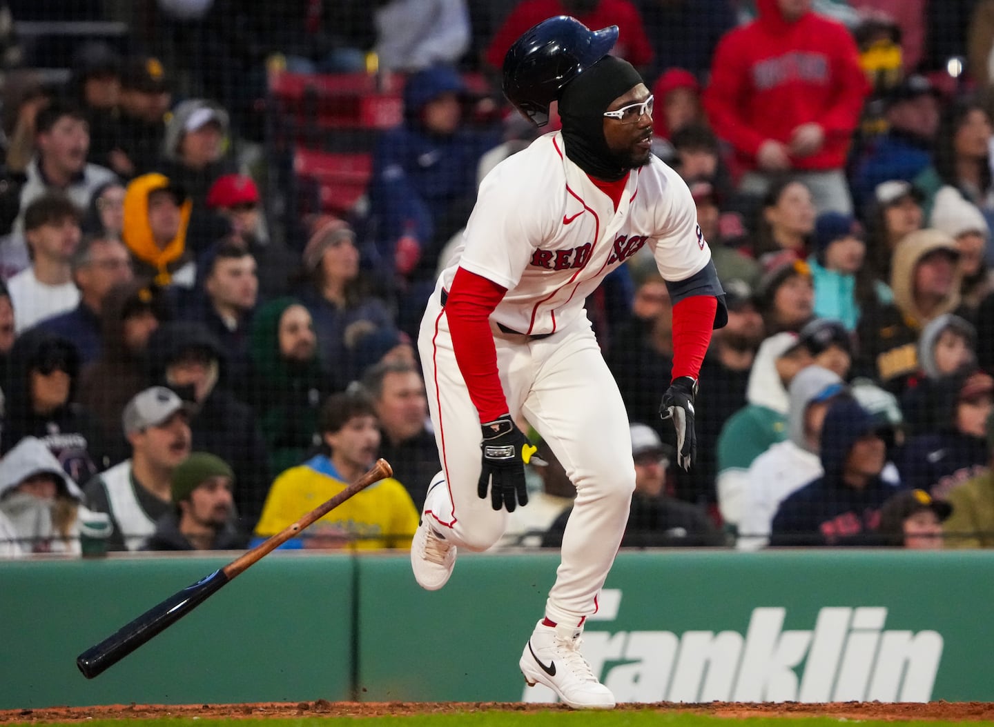 Red Sox shortstop Andruw Monasterio drove in the tying run, 2-2, in the eighth inning with his pinch-hit single.
