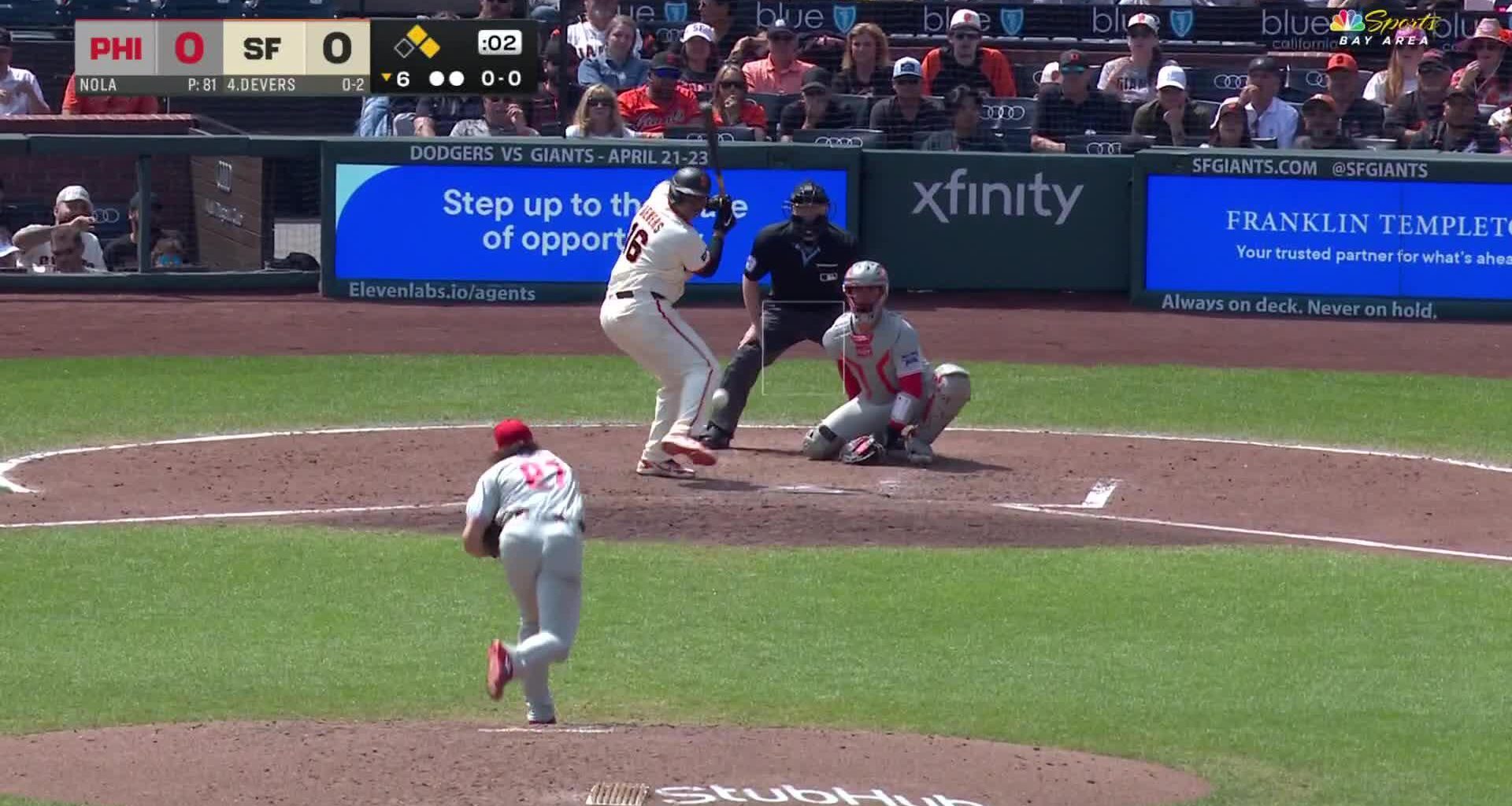 Rafael Devers homers and drives in 4 runs as the Giants blank the Phillies again, 5-0