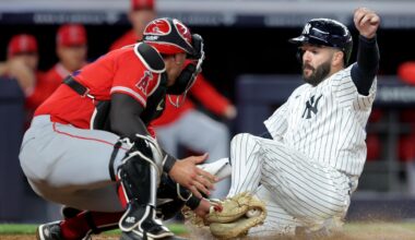 Angels botch popup in 9th and Yankees take advantage when Caballero's double gives them 5-4 win
