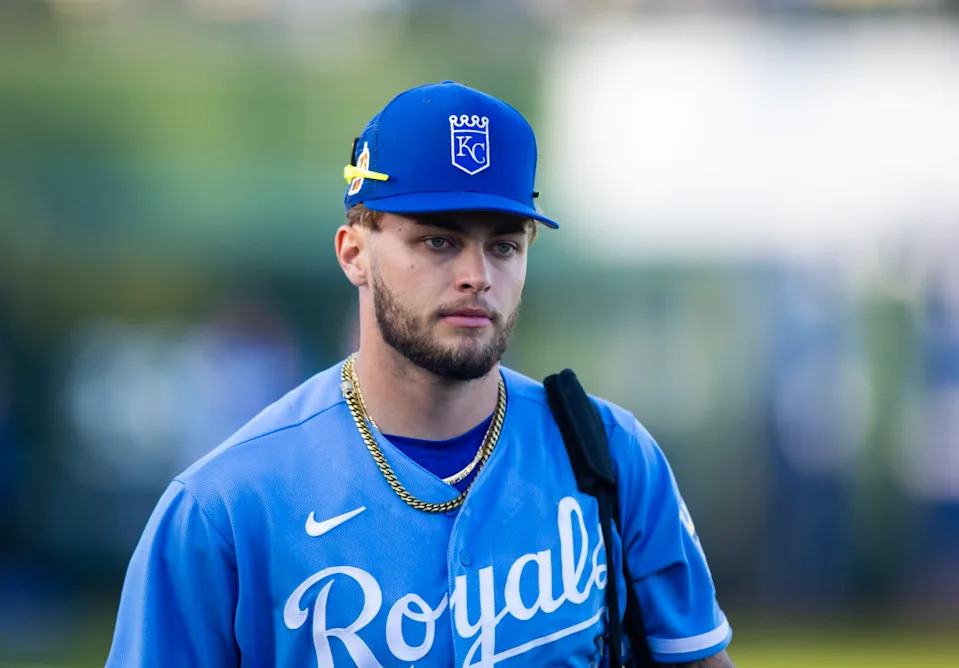 Kansas City Royals catcher Carter Jensen (22)© Mark J&period; Rebilas-Imagn Images