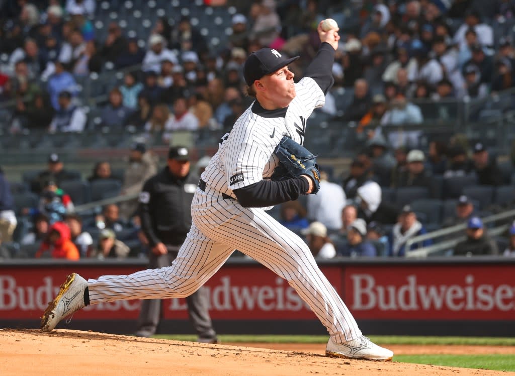 Yankees pitcher Ryan Weathers (40) pitches in the first inning against the Kansas City Royals Sunday, April 19, 2026 at Yankee Stadium. Robert Sabo for NY Post