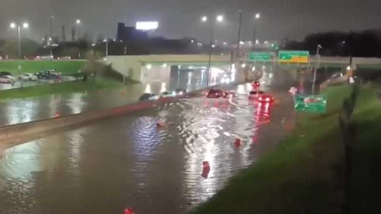 Flash flooding traps cars near American Family Field in Milwaukee