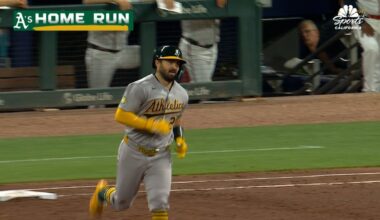 Athletics catcher Shea Langeliers crushes fourth homer of MLB season vs. Braves