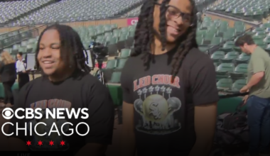 Leo High School Choir performing at White Sox Home Opener