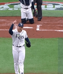 Drew Rasmussen scolds Jazz Chisholm. @JomboyMedia/X