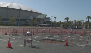 Broken stormwater pipe creates parking lot depression ahead of Rays' return to Tropicana Field
