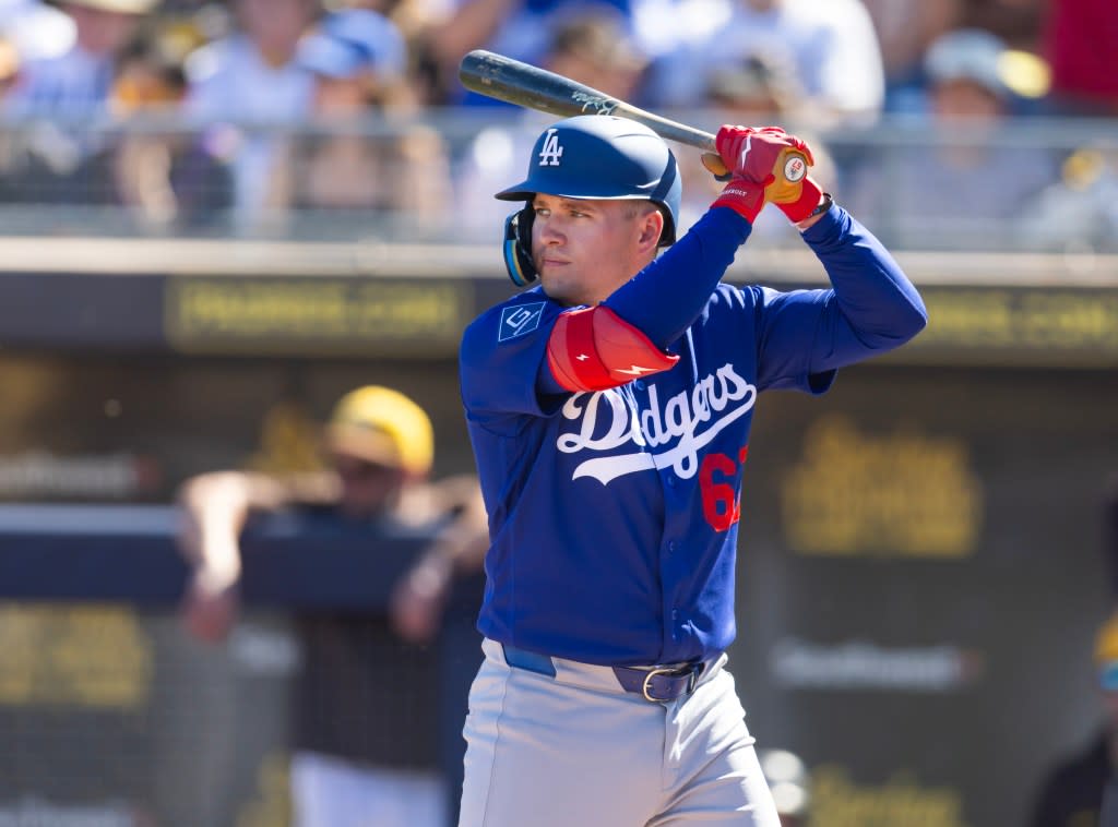 The Dodgers’ Ryan Ward got his MLB opportunity when Freddie Freeman went on the paternity list. IMAGN IMAGES via Reuters Connect