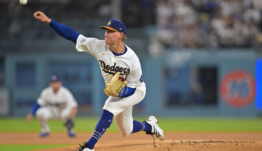 Mar 27, 2026; Los Angeles, California, USA; Los Angeles Dodgers pitcher Emmet Sheehan (80) pitches against the Arizona Diamondbacks in the first inning at Dodger Stadium. Mandatory Credit: Jayne Kamin-Oncea-Imagn Images