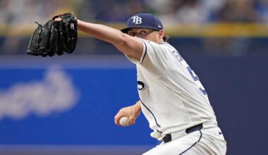 Tampa Bay Rays pitcher Mason Englert goes into his windup against the Chicago Cubs during the first inning of a baseball game Tuesday, April 7, 2026, in St. Petersburg, Fla. (AP Photo/Chris O'Meara)