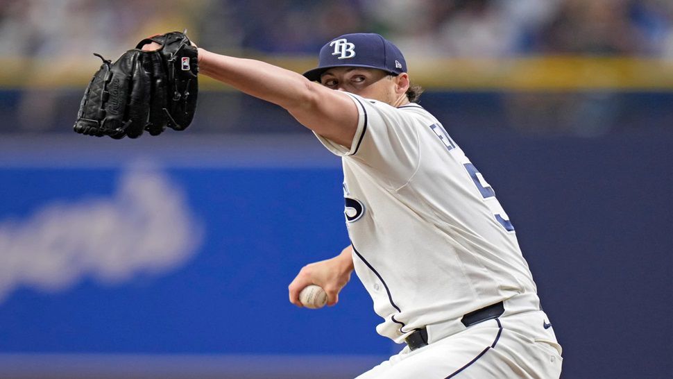 Tampa Bay Rays pitcher Mason Englert goes into his windup against the Chicago Cubs during the first inning of a baseball game Tuesday, April 7, 2026, in St. Petersburg, Fla. (AP Photo/Chris O'Meara)