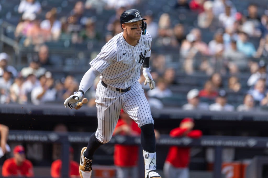 Yankees Aaron Judge pops out during the fifth inning at Yankee Stadium. Corey Sipkin for the NY POST