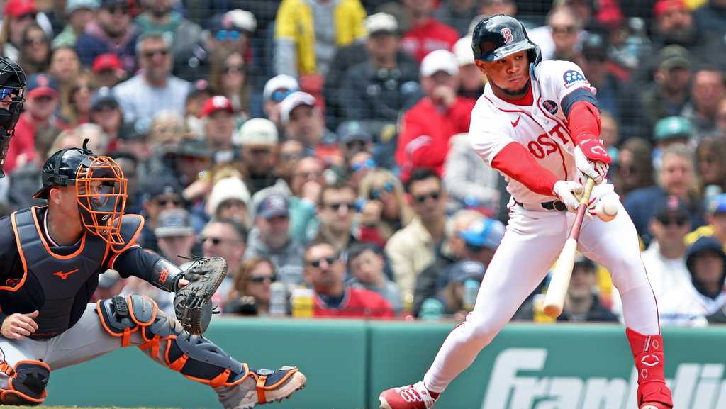 Ceddanne Rafaela's tie-breaking two-run single helps Red Sox to 8-6 Patriots' Day win over Tigers