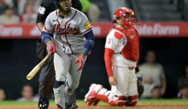Albies hits his 3rd home run and the Braves beat the Angels 7-2 following a bench-clearing brawl