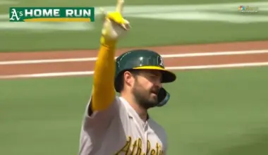 Athletics' Shea Langeliers belts fifth home run of the season vs. Braves