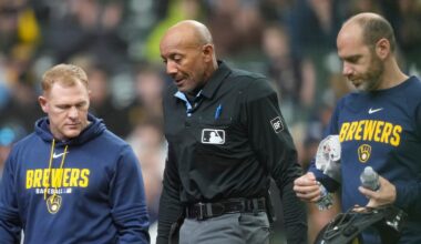 Umpire C.B. Bucknor leaves Rays-Brewers game after foul tip hits him in face mask - WSB-TV Channel 2