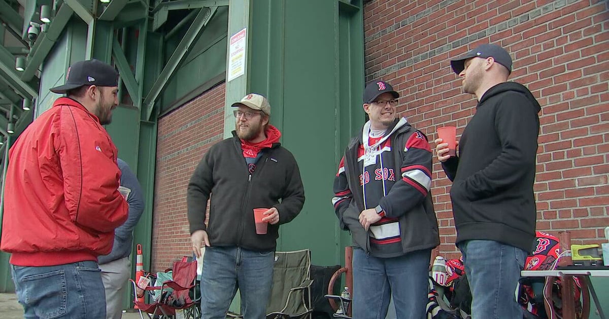 Diehard Red Sox fans gather outside Fenway Park hours ahead of home opener – Boston 25 News
