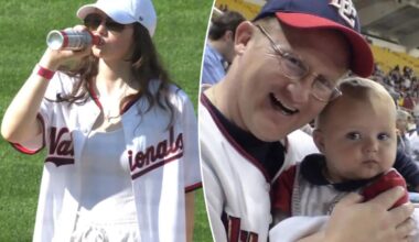 Nationals fan born on day of team's first game takes ceremonial 'first sip' on 21st birthday