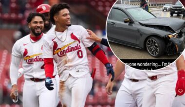 Cardinals' Masyn Winn shares photo of wrecked car