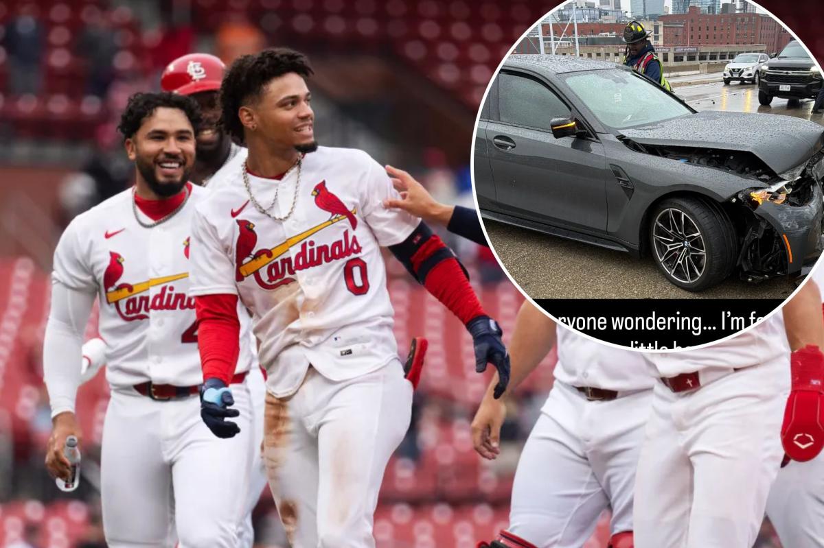Cardinals' Masyn Winn shares photo of wrecked car