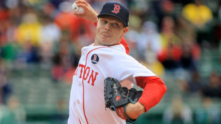 Boston Red Sox starting pitcher Sonny Gray (54) delivers a pitch against the Detroit Tigers during first inning MLB action at Fenway Park on Monday April 20, 2026.