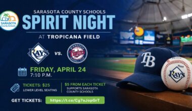 Sarasota County Schools Spirit Night with the Tampa Bay Rays: Support Local Education at Tropicana Field