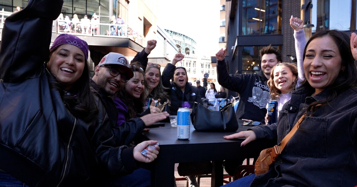 Colorado Rockies fans celebrate Opening Day in Denver