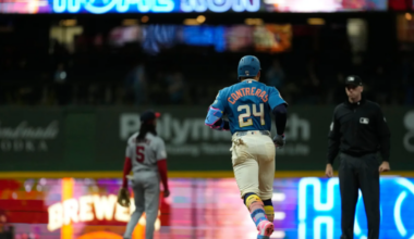 Brewers fall short during 9th inning rally as Nationals win 3-1 to take series