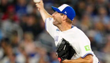 Blue Jays RHP Max Scherzer leaves start against Dodgers after two innings