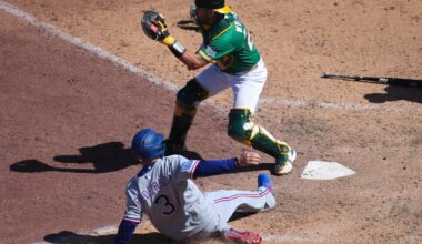 Rangers rally for 4 runs in 9th to beat Athletics 9-6