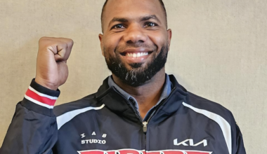 New Kia Tigers player Aderlin Rodriguez poses in his new Korea Baseball Organization club