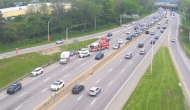 Crash blocks I-77 N just before Cleveland Cavaliers, Guardians game