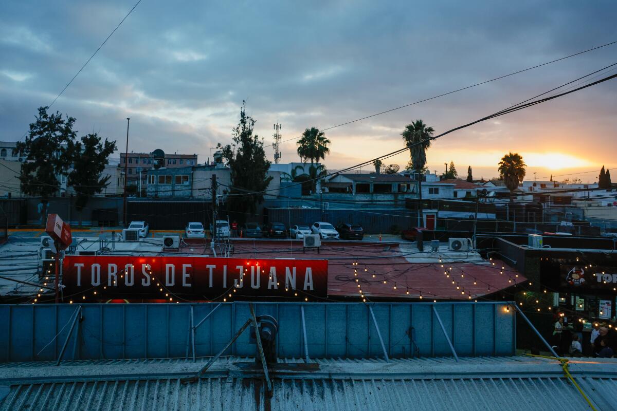 The sun sets in the neighborhood surrounding Toros Mobil Park.