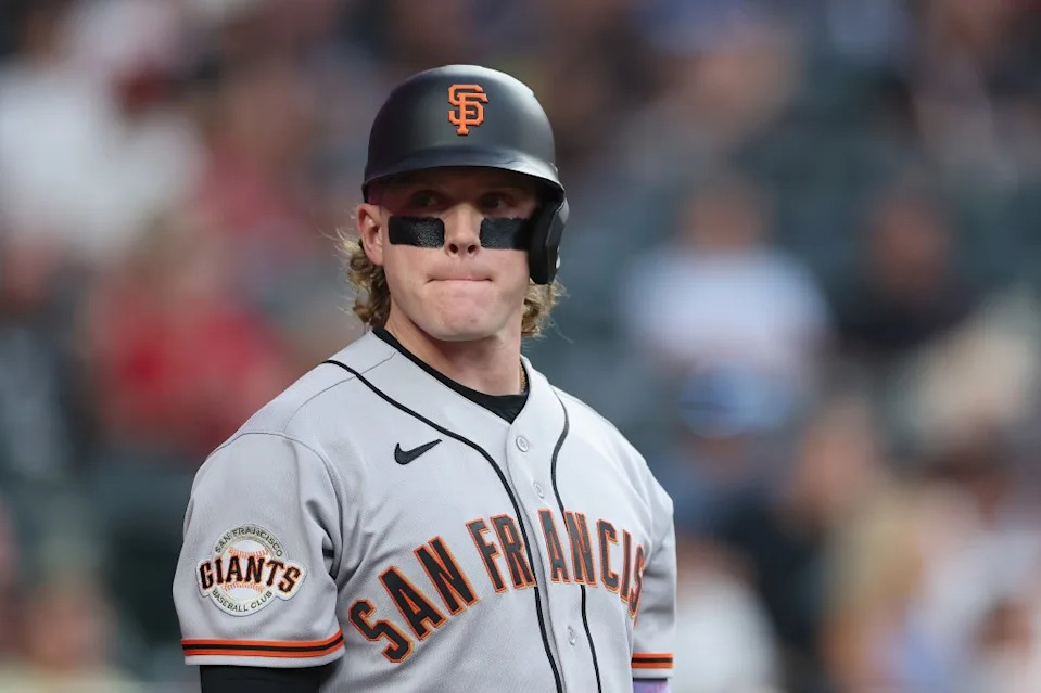 Harrison Bader #9 of the San Francisco Giants on deck during the MLB game at Chase Field on May 19, 2026 in Phoenix, Arizona. <a class="link " href="https://sports.yahoo.com/mlb/teams/arizona/" data-i13n="sec:content-canvas;subsec:anchor_text;elm:context_link" data-ylk="slk:The Diamondbacks;sec:content-canvas;subsec:anchor_text;elm:context_link;itc:0" data-yga="{"yLinkElement":"context_link","yModuleName":"content-canvas","yLinkText":"The Diamondbacks","ySubModuleName":"anchor_text","yHasCommerce":false}">The Diamondbacks</a> defeated the Giants 5-3. (Photo by Christian Petersen/Getty Images)