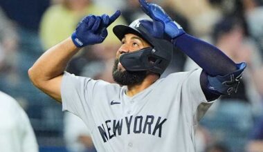 Yankees get 2 hits from every starter for the first time in franchise history in 15-1 rout of Royals