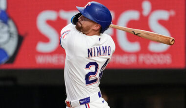 Rangers’ Nimmo leaves game against Diamondbacks with apparent ankle injury