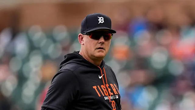 A.J. Hinch returns to the dugout. 