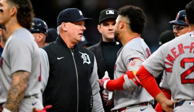 Benches clear in Detroit as Red Sox torch Tigers' Framber Valdez, win 10-3