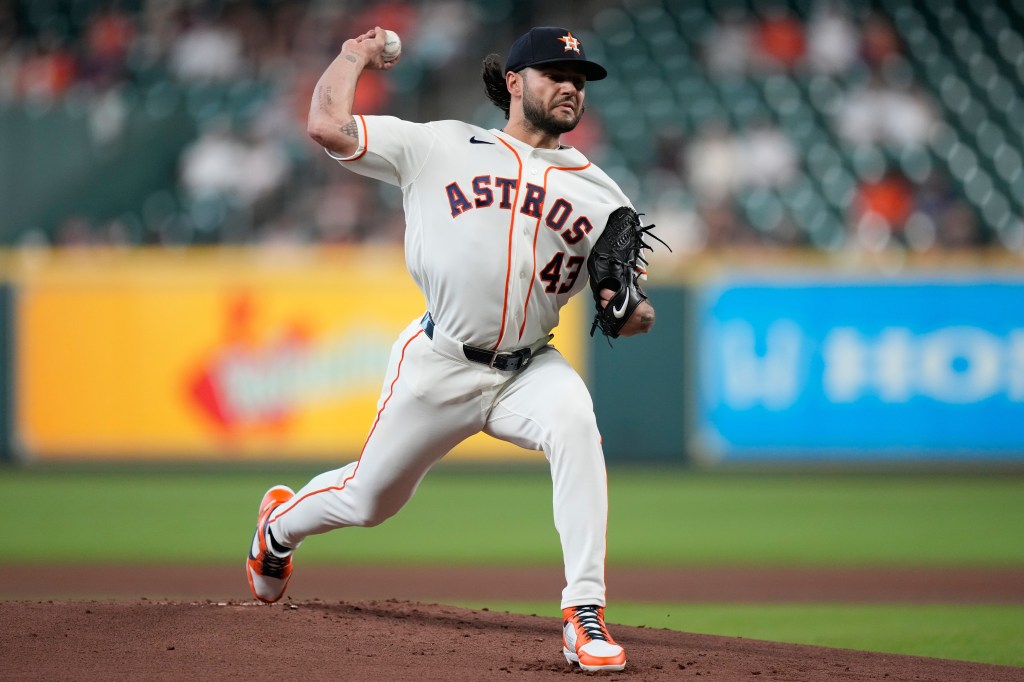 Lance McCullers Jr. pitching for the Houston Astros.