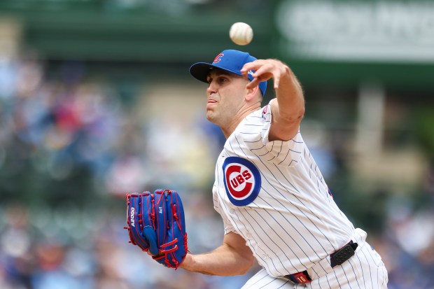 Chicago Cubs pitcher Matthew Boyd (16) pitches in the second inning against the Arizona Diamondbacks at Wrigley Field on May 3, 2026. (Eileen T. Meslar/Chicago Tribune)